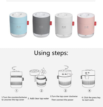 Snow Mountain Humidifier & Mini Diffuser with Night Lamp