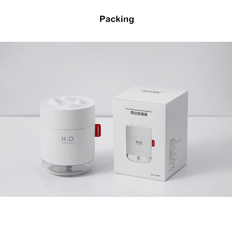 Snow Mountain Humidifier & Mini Diffuser with Night Lamp